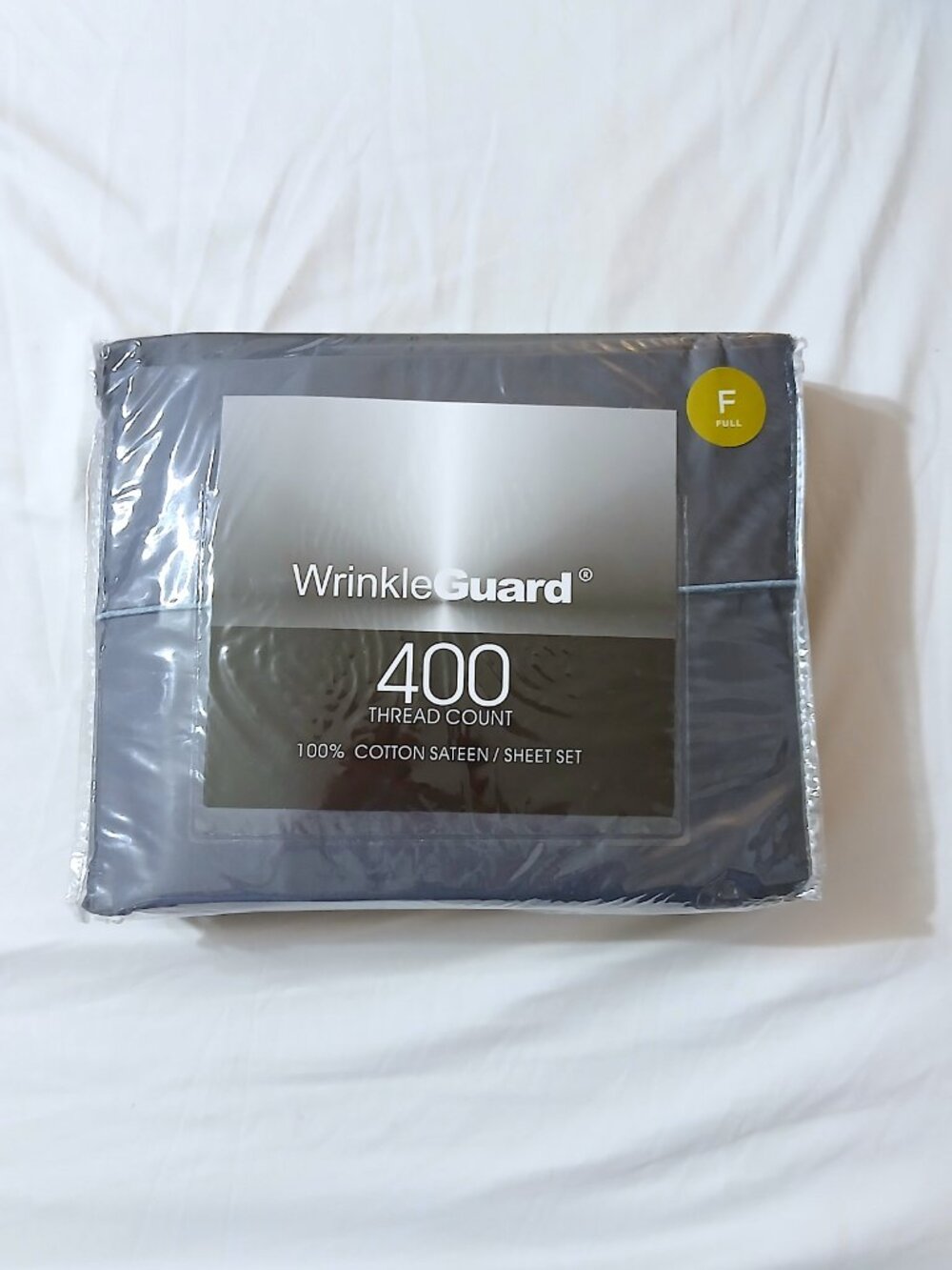 JCPenney WrinkleGuard 400TC Full Sheet Set Steel Blue 100% Cotton Sateen